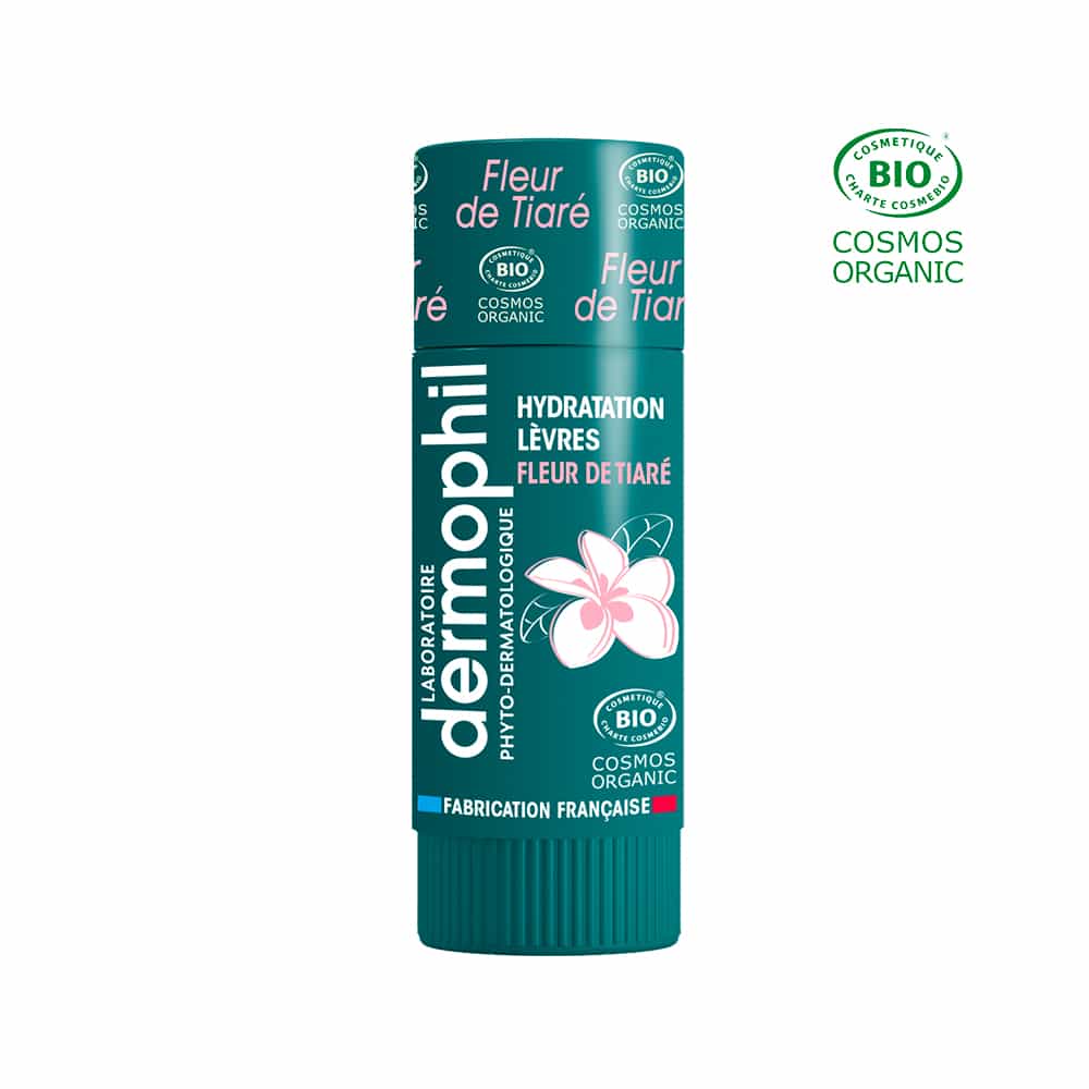 stick levres hydratation fleur de tiare certifie bio dermophil